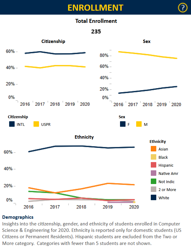 Insight into the citizenship, ethnicity, and gender of CSE students